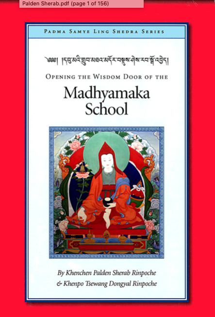 (image for) Opening Door to Madhyamaka School by Palden Sherab
